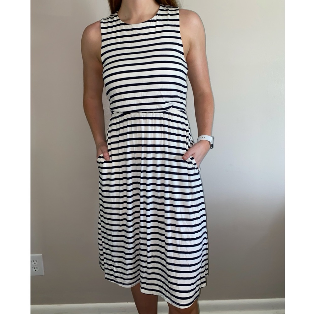 LOFT midi striped dress
